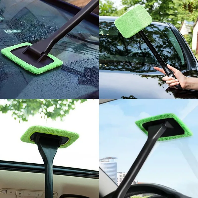 Für Auto-Windschutzscheiben-Entfeuchtungsbürste + Griff (5 grüne Ersatztücher) Automobile, Teile & Zubehör – Detail 2