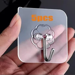 Versatile Heavy Duty Self - Adhesive Wall Hooks (5 Pcs)