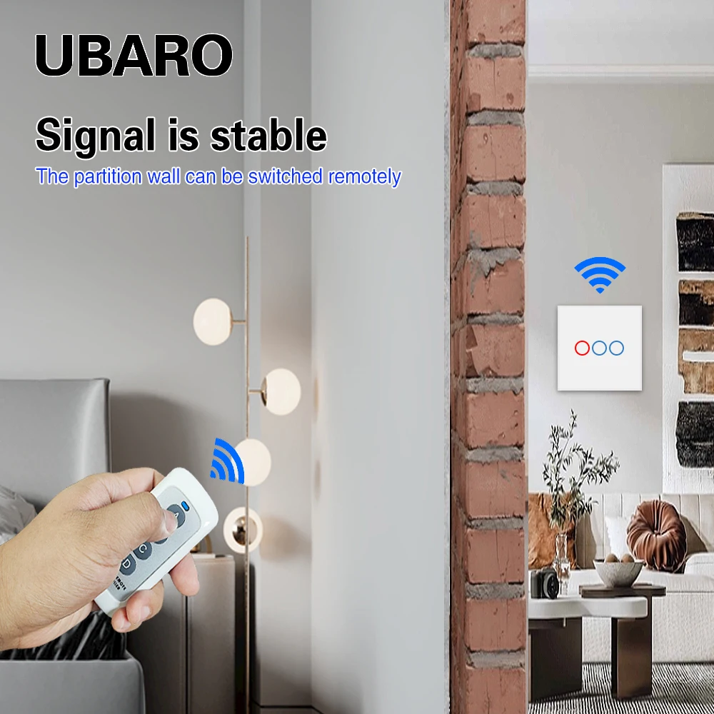 Smart Light Switch Proximity Detection Switch 433RF Wireless Remote Control Touch Switch Glass Panel Wall Light Interruptor Electrical Sensor Power Home Button 220V 10A