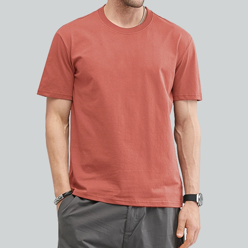 T-Shirts Man Summer Clothing Male Tshirt Cotton Basic Solid Short