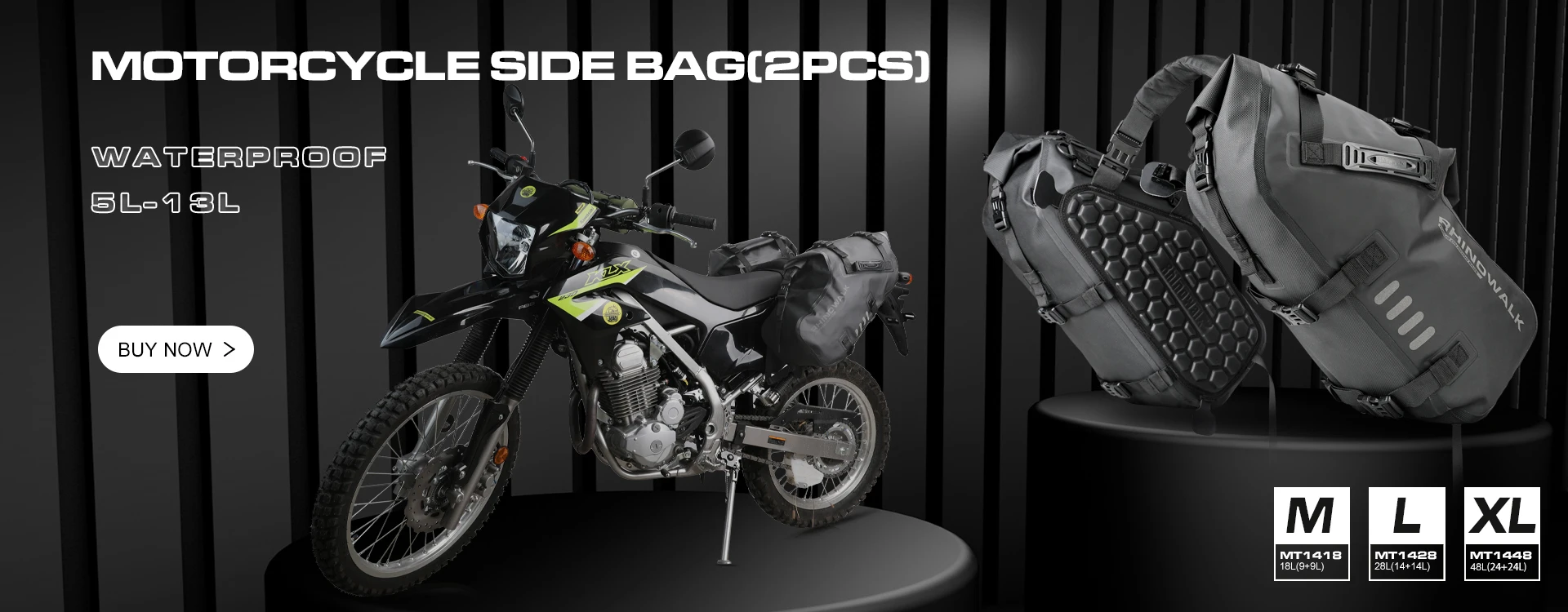 28l Sac de moto 2pcs imperméable à l'eau Moteur Selle Rangement