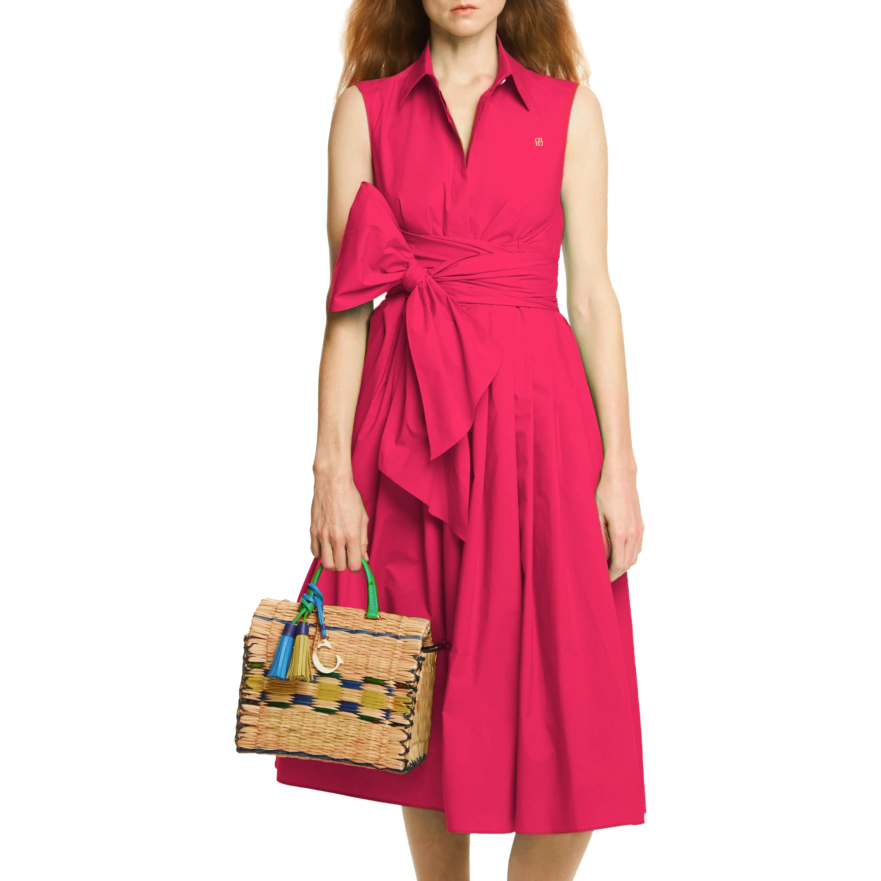 فستان CHCH نسائي صيفي لحفلات الشاطئ بدون أكمام وصد...