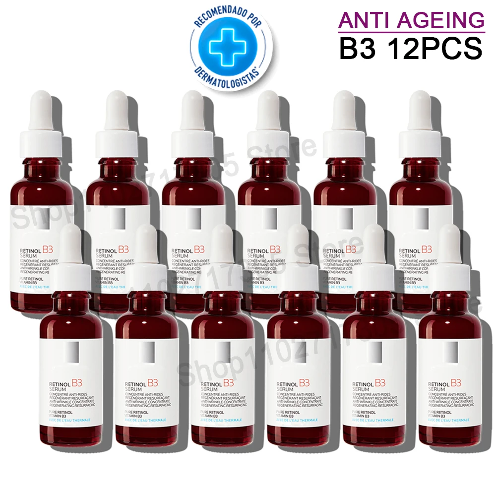 

12PCS Brand Vitamin C Niacinamide Retinol B3 Effaclar Hyalu B5 Effaclar Mat Anti Acne Aging Remove Dark Spot Moisture C10
