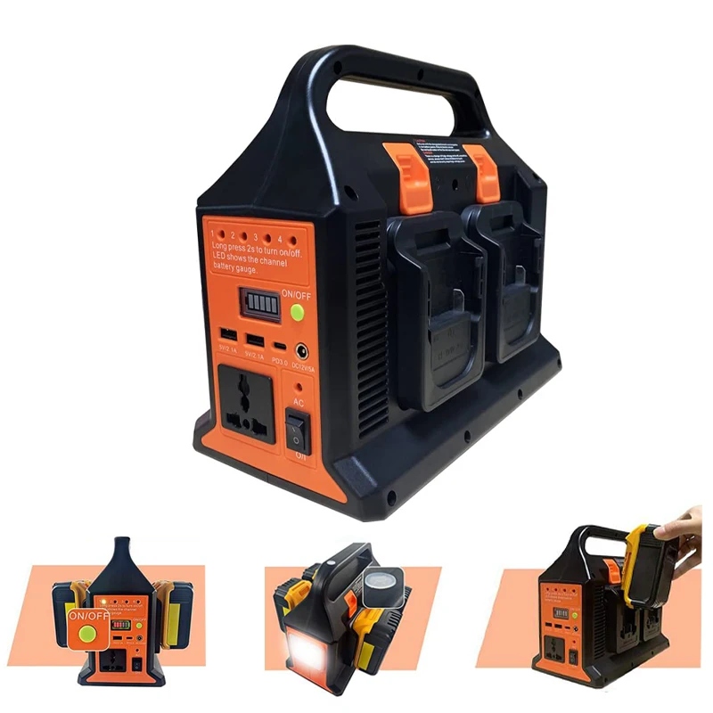 

300 Вт портативный источник питания инвертор для Makita/Dewalt/Milwaukee/Bosch 18 В литиевая батарея до 110 В/220 В 4-канальная электростанция