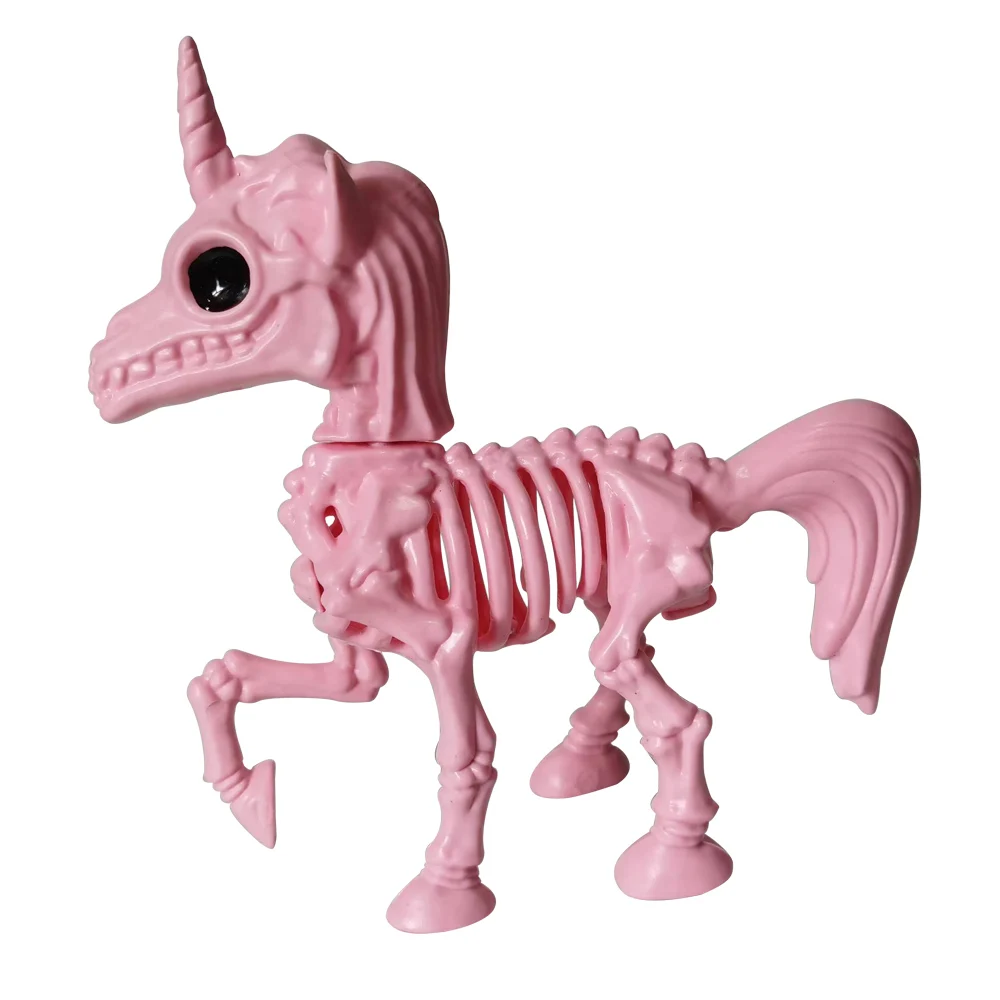 

Halloween Decoration Unicorn Skeleton Bone Party Cute Ornaments Hallowmas Horror Props Horrible Scary (Pink)