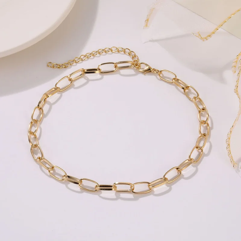 2025 New Arrivals Simple Gold Color Stainless Steel Thick Chain Necklaces for Women Hip Hop Street Trend Men Metallic Chains Necklace_ipsvogv.com