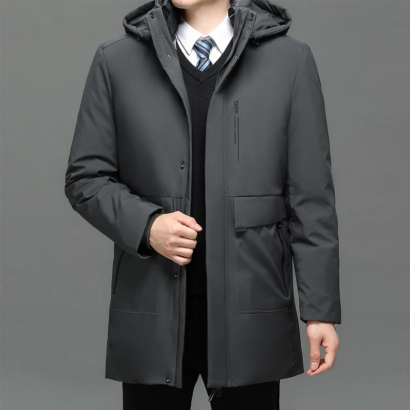 2024 Men Thick Winter Big Fur Collar Warm Parka Waterproof Windproof NEW -40 Degrees Top Quality White Duck Down Jacket 3