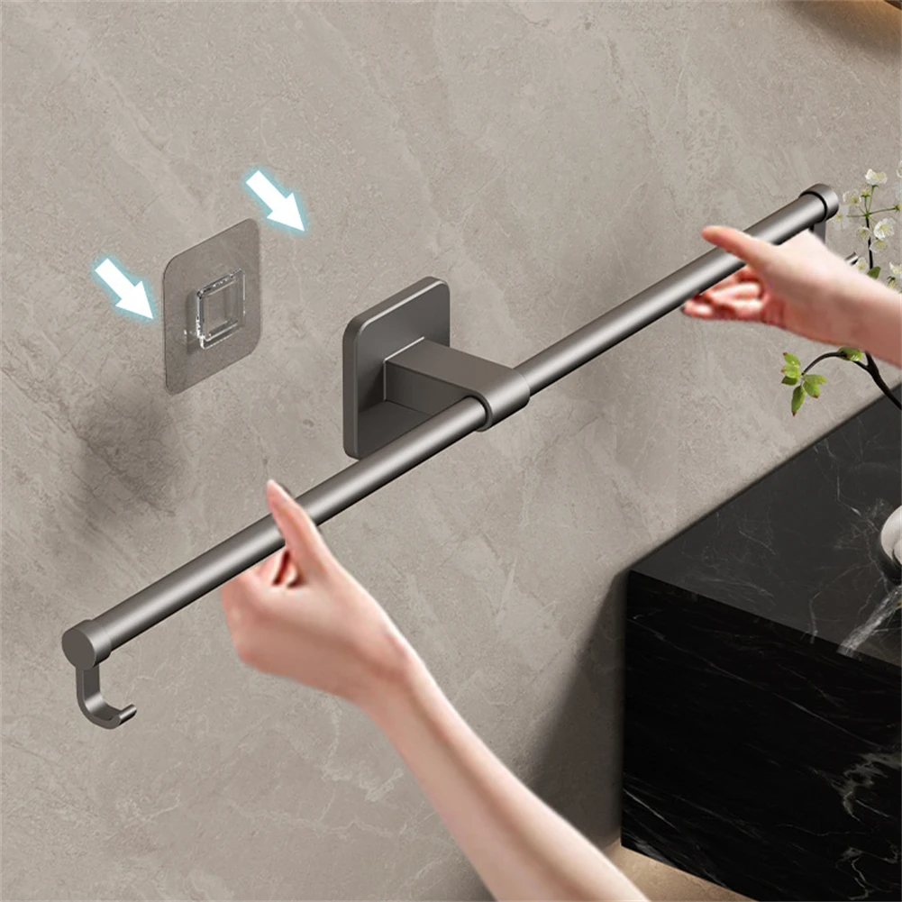 30/40/50CM Bathroom Towel Bar Kitchen Towel Rack Hanger Adjustable Self-adhesive Kitchen Bathroom Accessories Hange