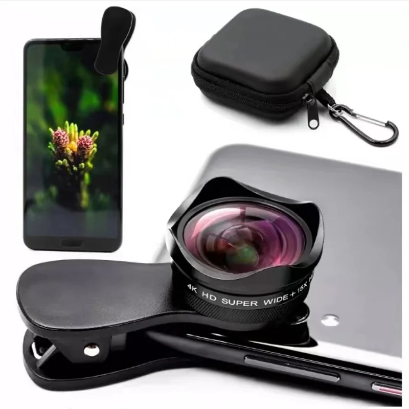 Premium 15X 4K HD 2-in-1 Macro and Wide Angle Phone Camera Lens