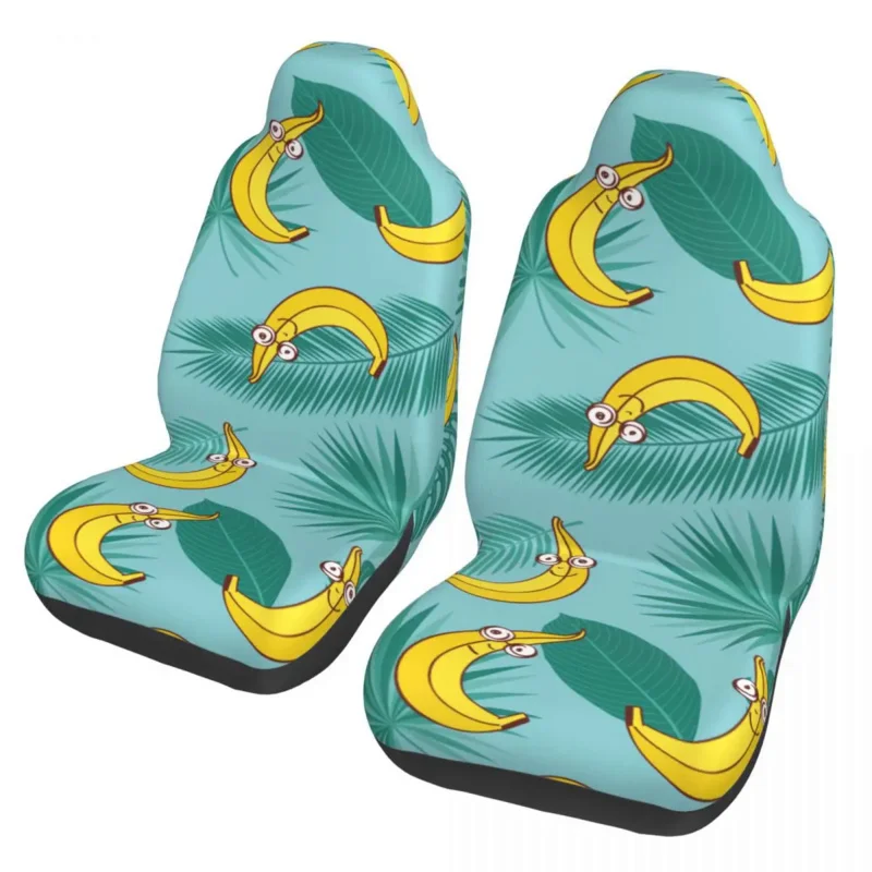 

Banana summer fruits universal car cover protector interior accessories tropical leaves rear flocking cloth cushion