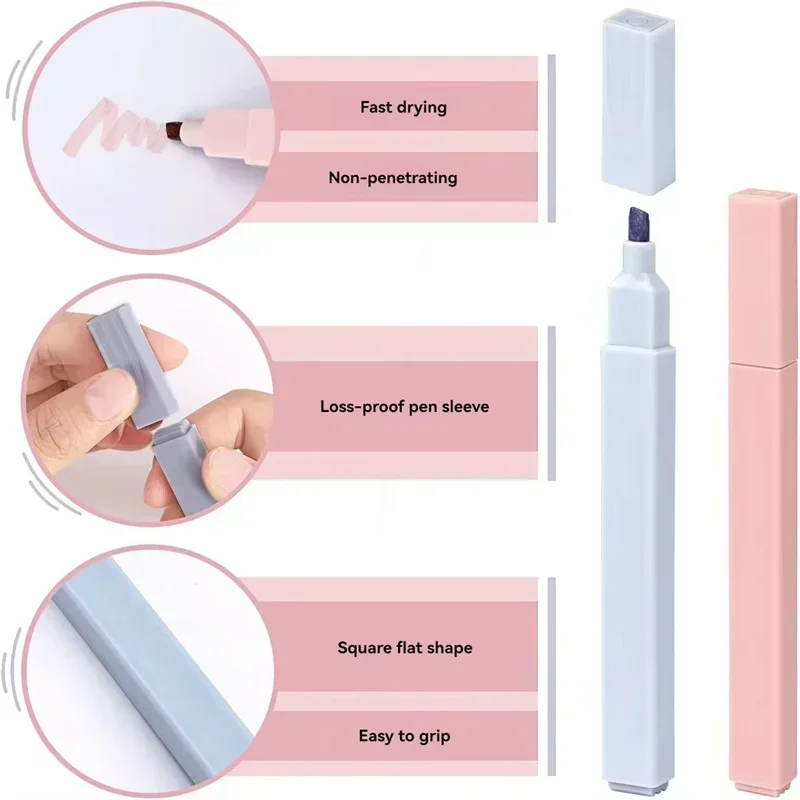 Cute Aesthetic Fluorescent Pen Soft Tip School Office Supplies Highlighters Pens Pastel Highlighters Marker Pen art marker highlighter pen,marker pen,highlighter marker,art marker