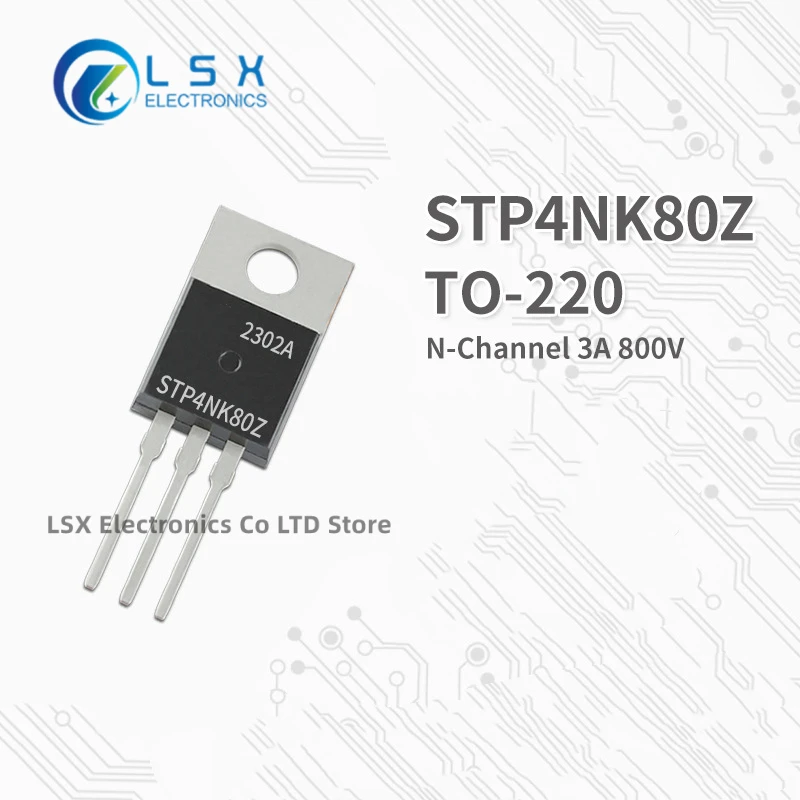 

10PCS NEW Original Factory Direct Sales STP4NK80Z TO-220 N Channel MOS Field effect transistor 3A 800V