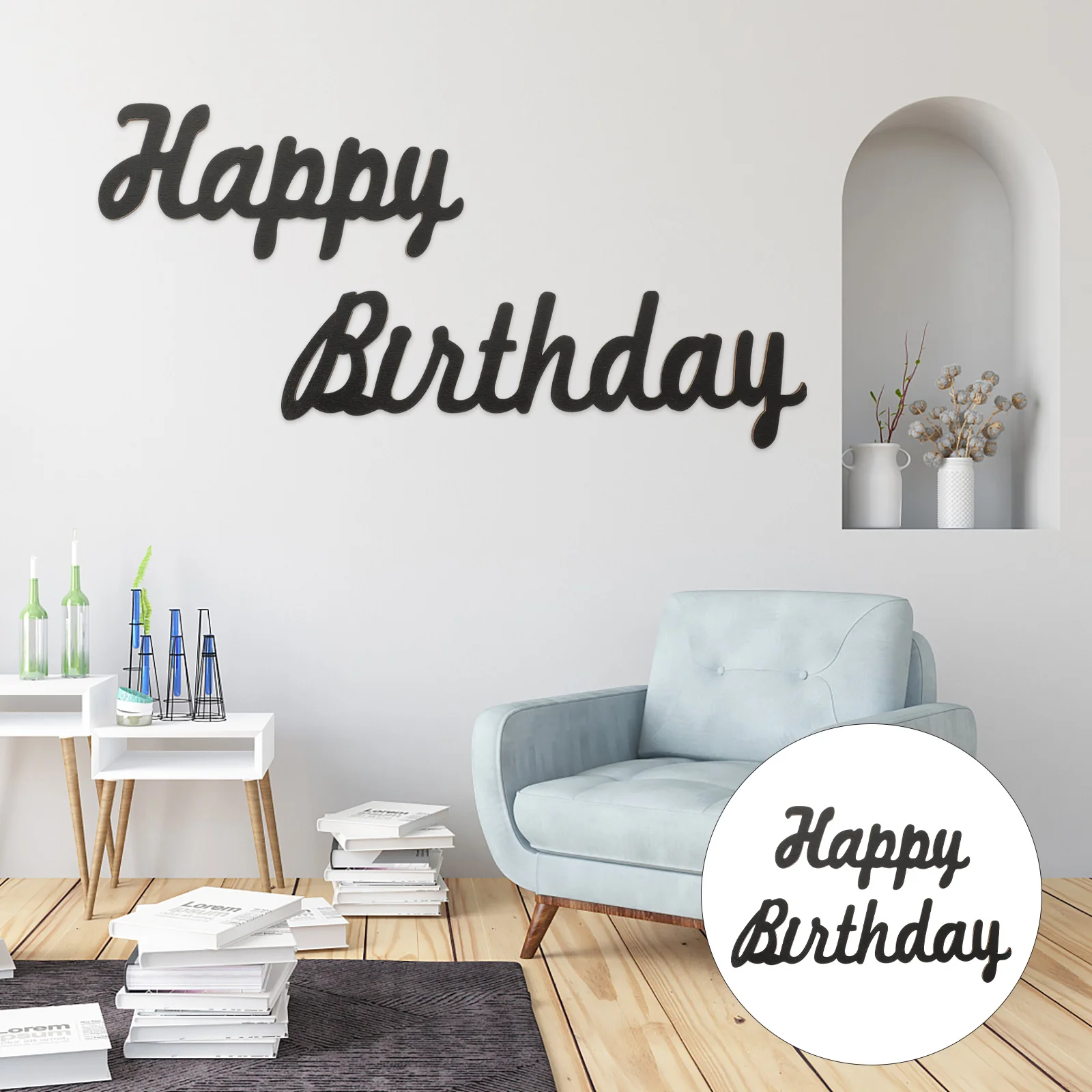 

Wood Happy Birthday Cutouts Wall Stickers Happy Birthday Wood Sign Wall Decor