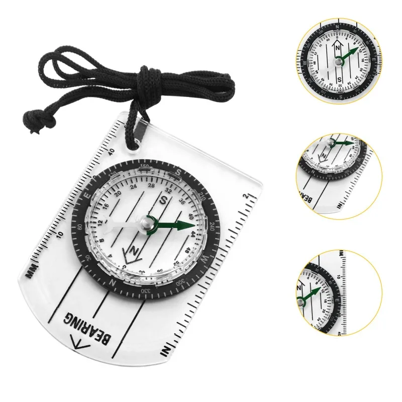 Outdoor Compass Pointer To Northern Needle Map Measurement Scale Portable Band Hanging Rope Compass Outdoor Equipment