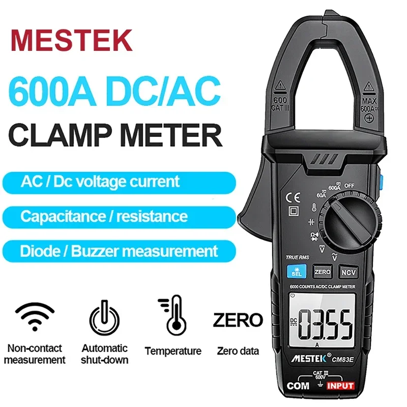 메스텍 디지털 클램프 미터 플라이어 클램프 전류계 CM83E 1000A AC/DC..
