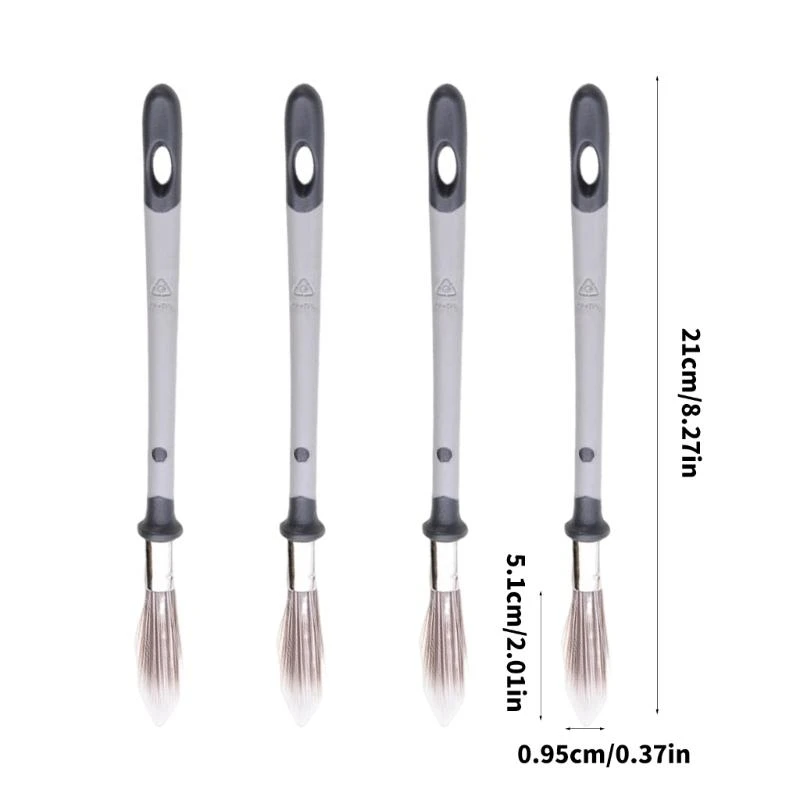 4Pcs Multipurpose Trim Paint Brush Set for High Performances Wall and Furniture Edging in Corners and Baseboards