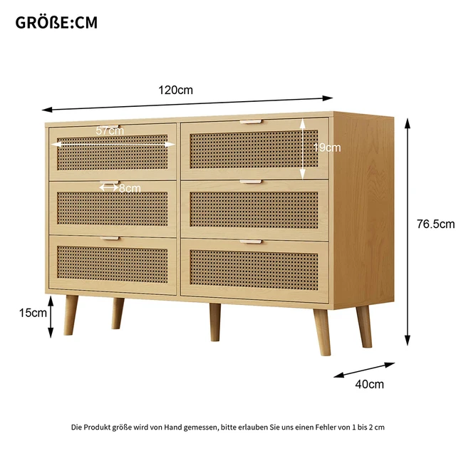 KOMHTOM chest of drawers with 6 Drawers Sideboard and Metal Handles KOMHTOM chest of drawers with 6 Drawers Sideboard and Metal Handles