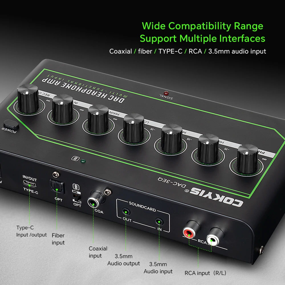 DAC gaming headset amplifier Multifunctional input intergace high performance pure sound quality