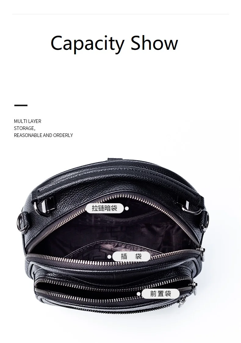 Dual-zweck Echtes Leder Tasche Frau Echtes Kuh Leder Rucksack Multifunktionale Damen Rindsleder Handtasche – Detail 14