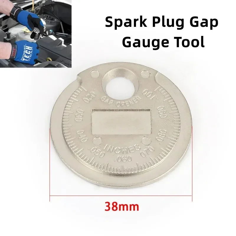 1pc Spark Plug Gap Gauge Tool Measurement Coin-Type 0.6-2.4mm Range Spark Plug Gage Gap Tool Feeler