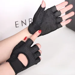 Breathable Anti-Slip Fingerless Cycling and Fitness Gloves - M (Upgraded Black)
