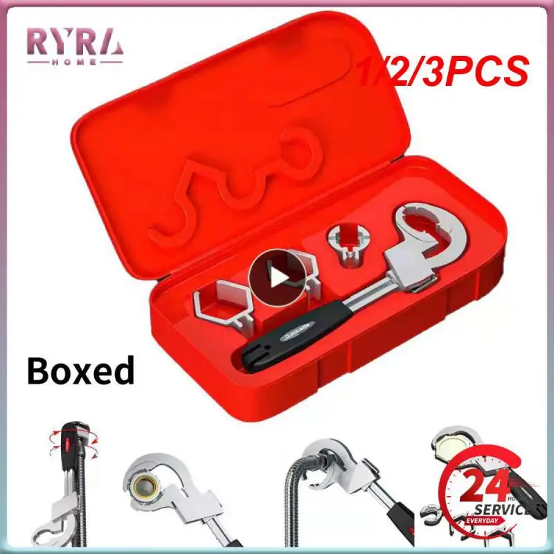 

1/2/3PCS Universal Adjustable Double-ended Wrench Multifunctional Bath Wrench Aluminium Alloy Open End Spanner Bathroom Repair