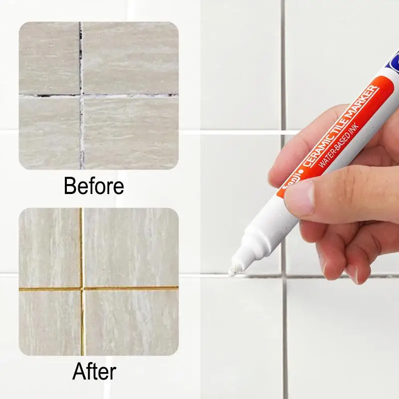 Waterproof Tile Marker Grout Pen Wall Seam Pen for Tiles Floor Bathroom Decontamination Seam Repair Tools