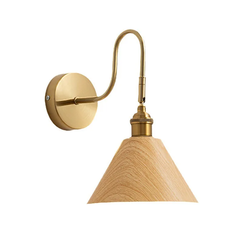 Vintage Rotating Wall Light Dressing Table Mirror Front Light Bedroom Bedhead Reading Wall Vintage Homestay Wooden LED