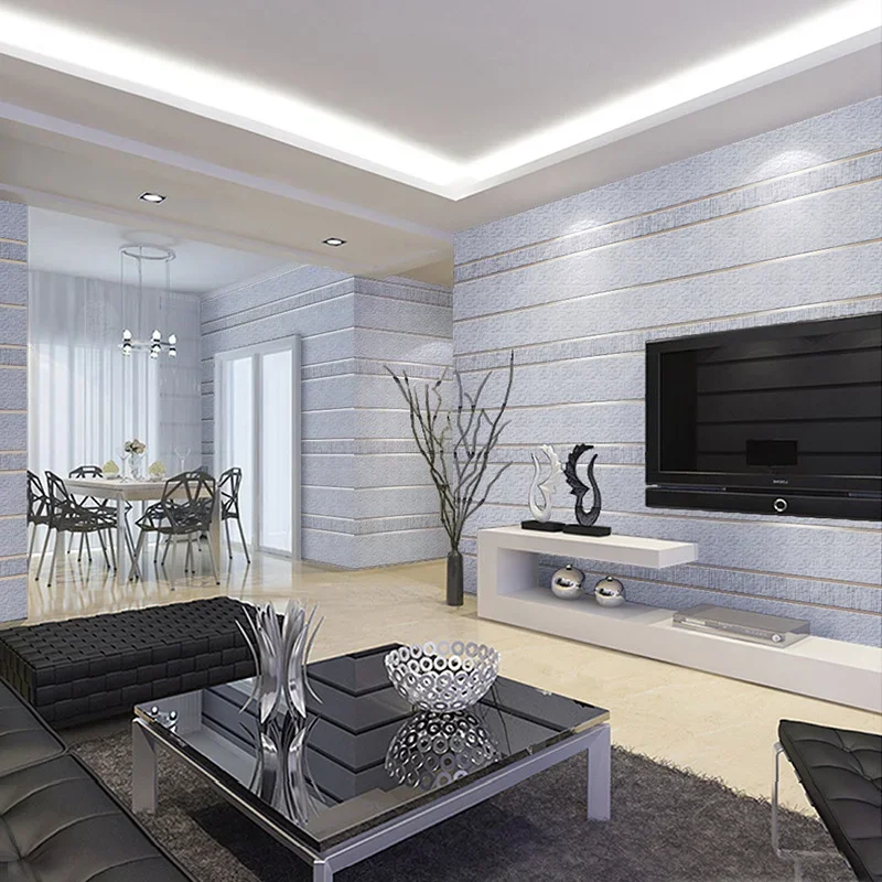 Non-woven Fabric 3D Striped Wallpaper for Walls Roll, Modern Living Room, Sofa, TV Background, Home Wall Paper, 0.53X10M, 1Pc