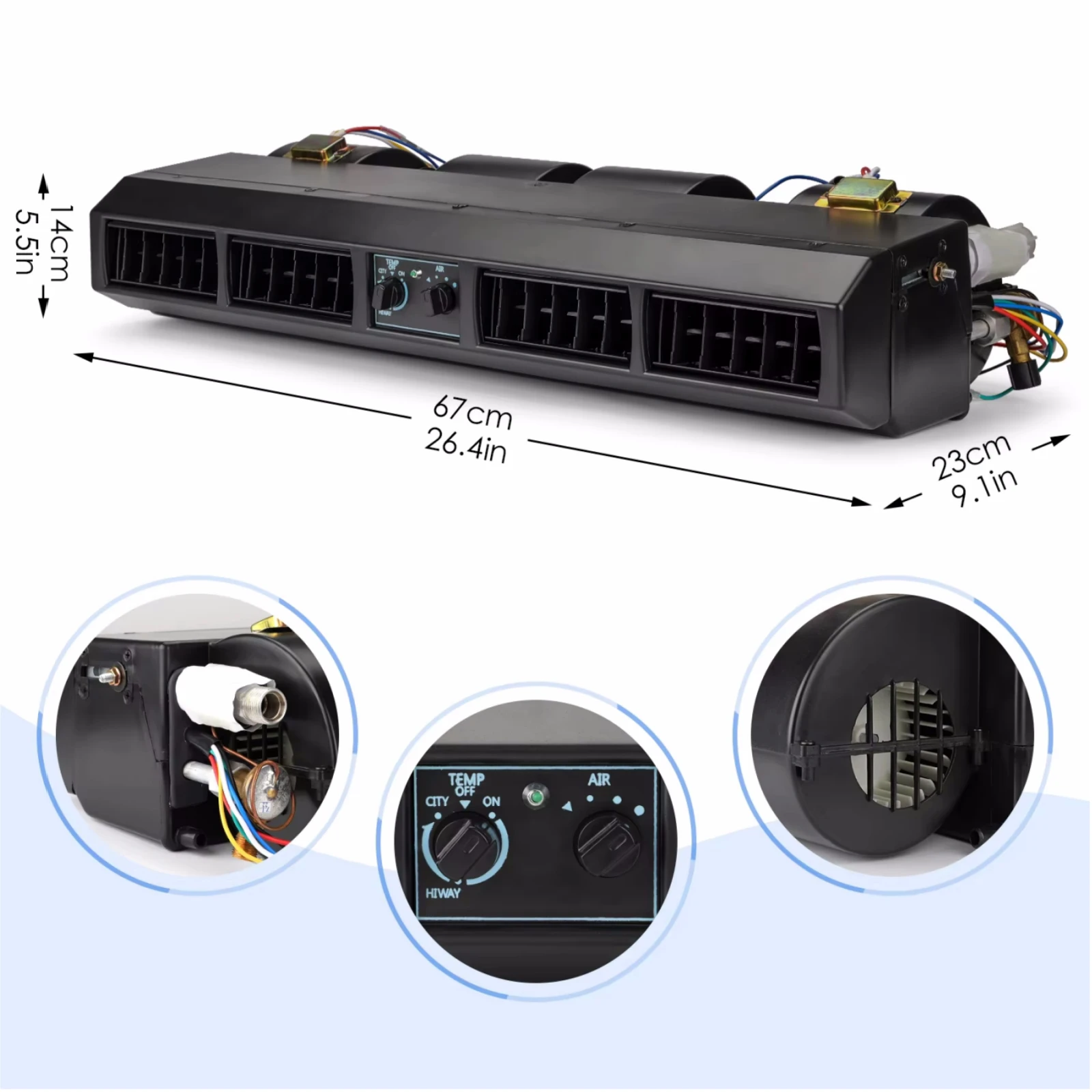 RV65F automotive air conditioning evaporator assembly, 223 model 12V/24V universal modified large air conditioning evaporator