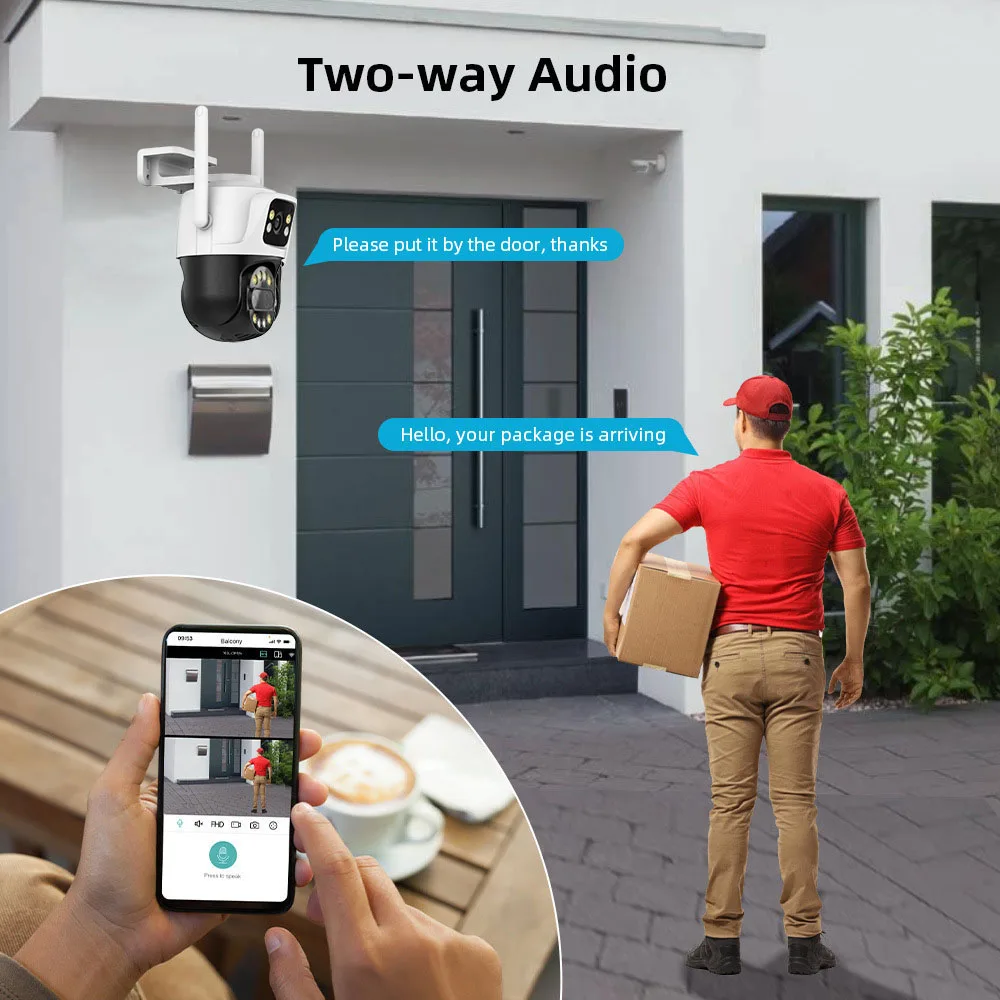 Uzoom 12MP 6K WiFi Camera with 8X Zoom 3 Lens Dual Screen Human Detection Auto Tracking CCTV for Outdoor Security Surveillance 3