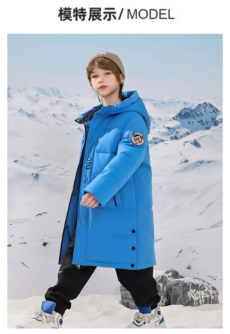 OLEKID 2025–30 Grad Winter Kinder Daunenjacke wasserdicht dick warm Teenager Jacke 3–14 Jahre Kinder Jungen Parka Oberbekleidung Mantel – Detail 6