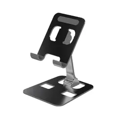 Sleek Aluminum Alloy Adjustable Tablet and Phone Stand (Black)