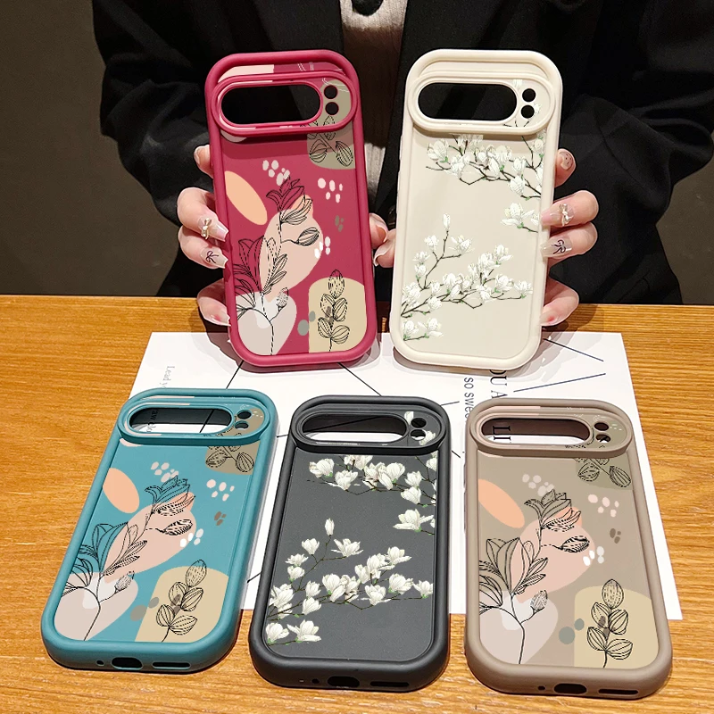 Floral Design Silicone Phone Case - Shockproof Soft TPU Protector Cover