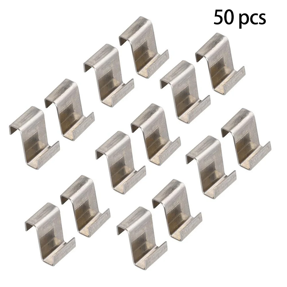 Greenhouse Replacement Accessories 100Pcs Greenhouse Glass Clips Greenhouse Window Glass Pane Stainless Steel Fixing Clips 50xGreenhouse Glazing W Wire Clips & 50xGreenhouse Glazing Z Overlap Clips 