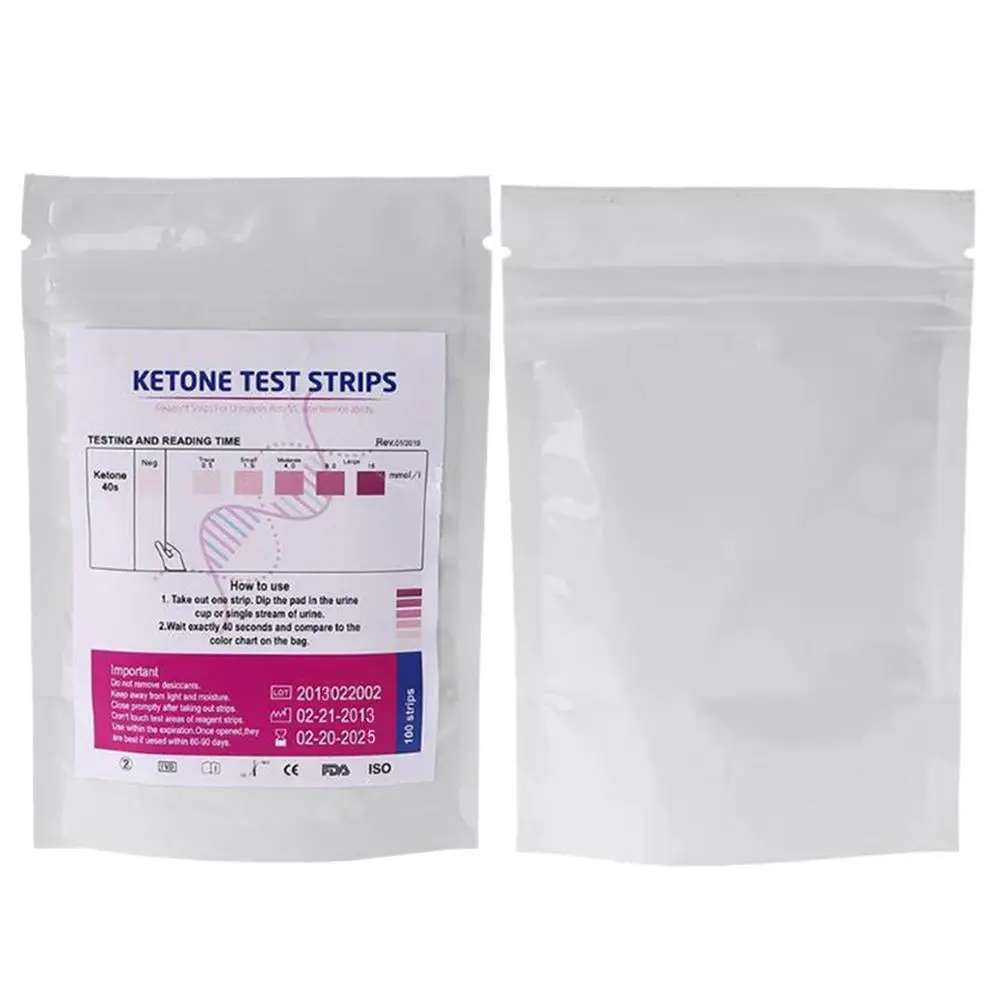 Description Picture 4 of item1 Set 100pcs URS-1K Test Strips Ketone Reagent Testing Urine Anti-vc Urinalysis Home Ketosis Tests Analysis Professional Fast