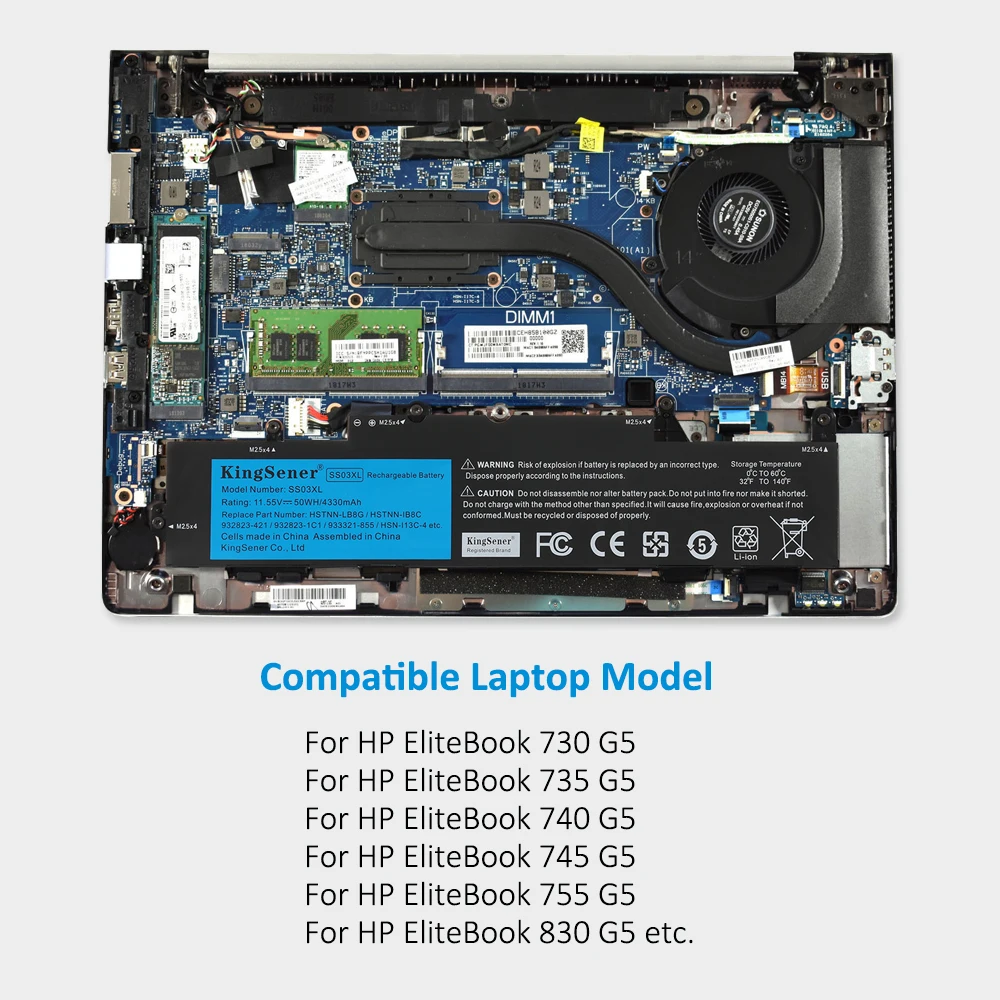 Kingsener-bateria do Portátil para hp Elitebook Ss03xl 730 735 740 745 755 830 840 846 g5 Zbook 14u g5 Hsn-i12c Hsn-i13c5 - Imagem 4