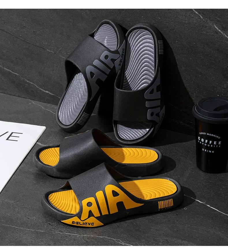 Street trendy slippers for men, summer Korean version, thick sole, exposed toe sandals for men, soft and comfortable indoors - 4