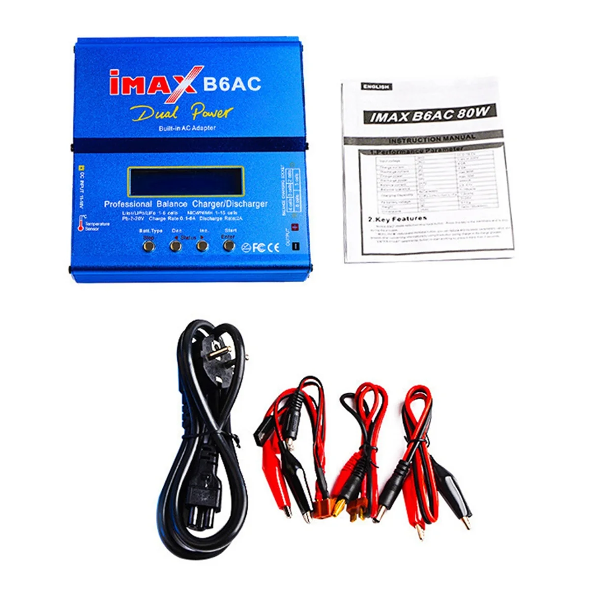 ABAN B6AC 80W 밸런스 충전기 2-6S T-플러그 다기능 지능형 모델 배터리 충전기 EU 플러그