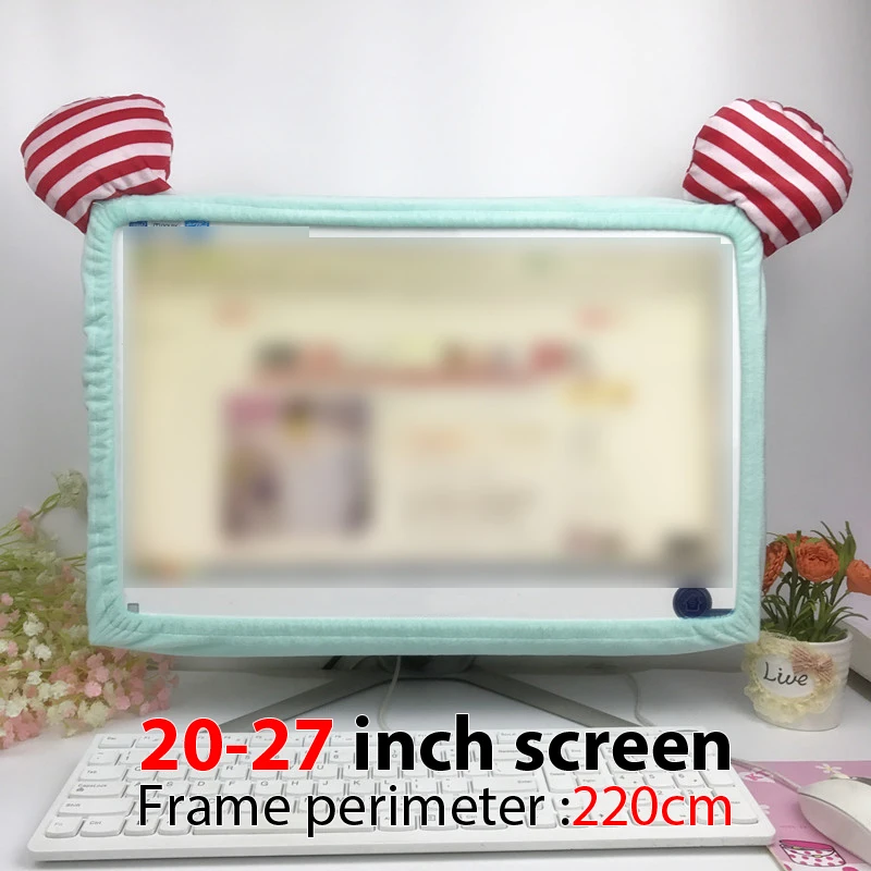 Description Picture 5 of item1pc Cute Dust-proof Computer Surrounding Notebook Monitor Decorative Cover Protective Cover Pink Rose Red Green