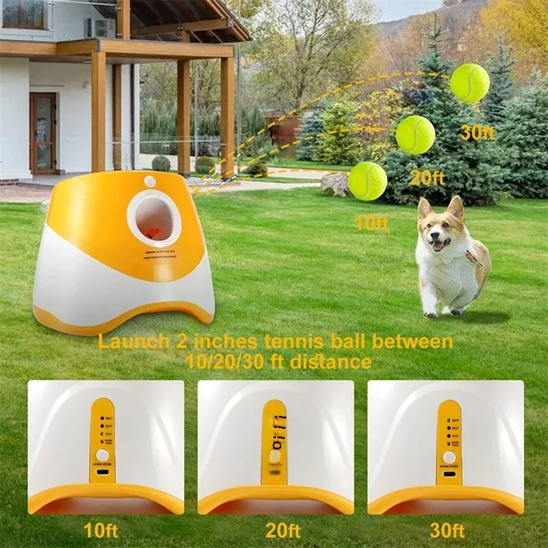Dog Tennis Ball Launcher Dogs Chase Automatic Toys Automatic Fun Interactive Machine Fun Interactive Catapult Throw Rechargable 4