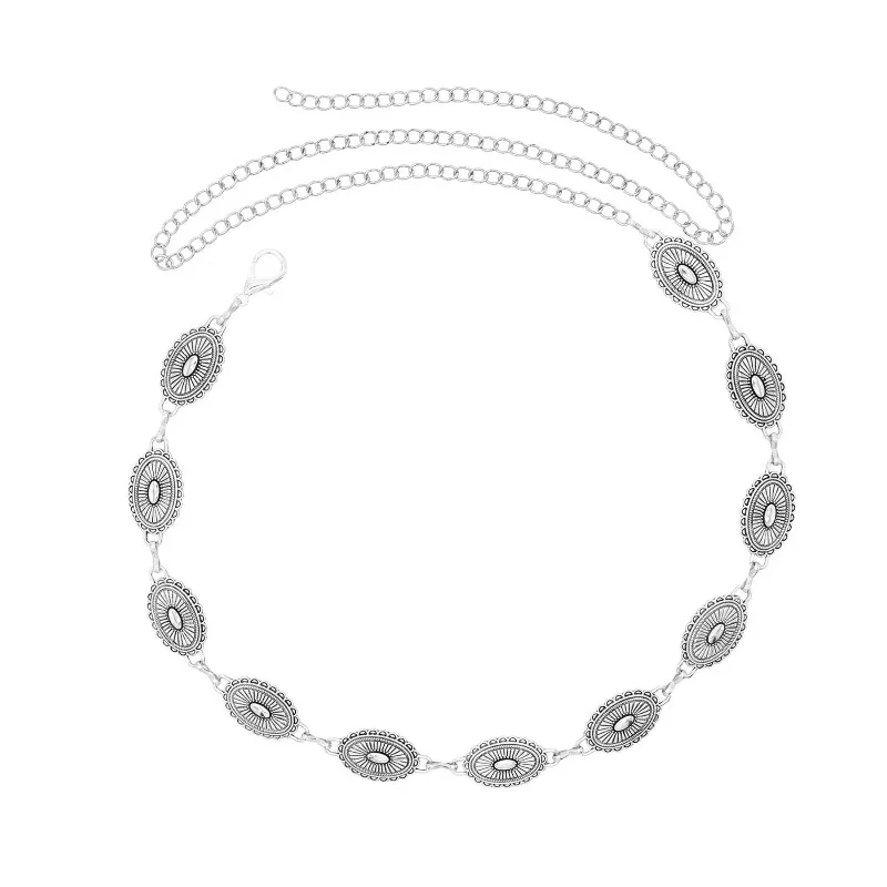 Ethnic Style Waist Chain Accessories Bohemian Versatile Belt Women's Dress Metal Retro High-end Dress Looks Good and Fashionable