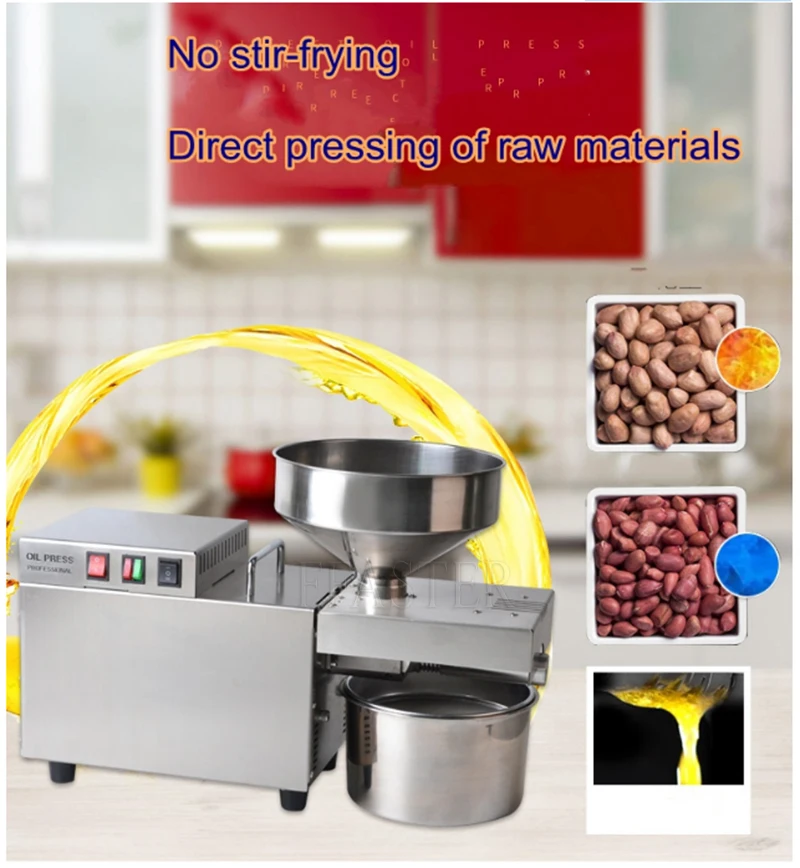 Automatic Oil Extractor Intelligent Temperature Controlled Stainless Steel Oil Press Machine For Cold/Hot Squeeze Heating 4