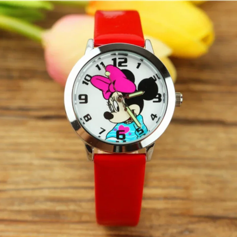 Disney Minnie Kids Watch Waterproof Cartoon Children Quartz Watches Womens Girls Time Machines Clock Birthday Gifts Top Brand 6