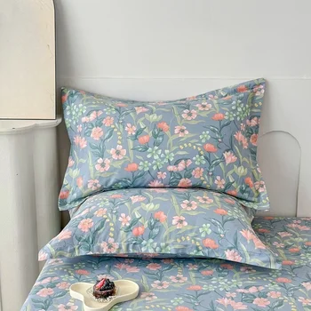 100% Cotton Pillowcase Customizable Flowers Cartoon Design Bedding Pillowcase Adult Bedroom Home Decor Custom Size Cushion Cover 1