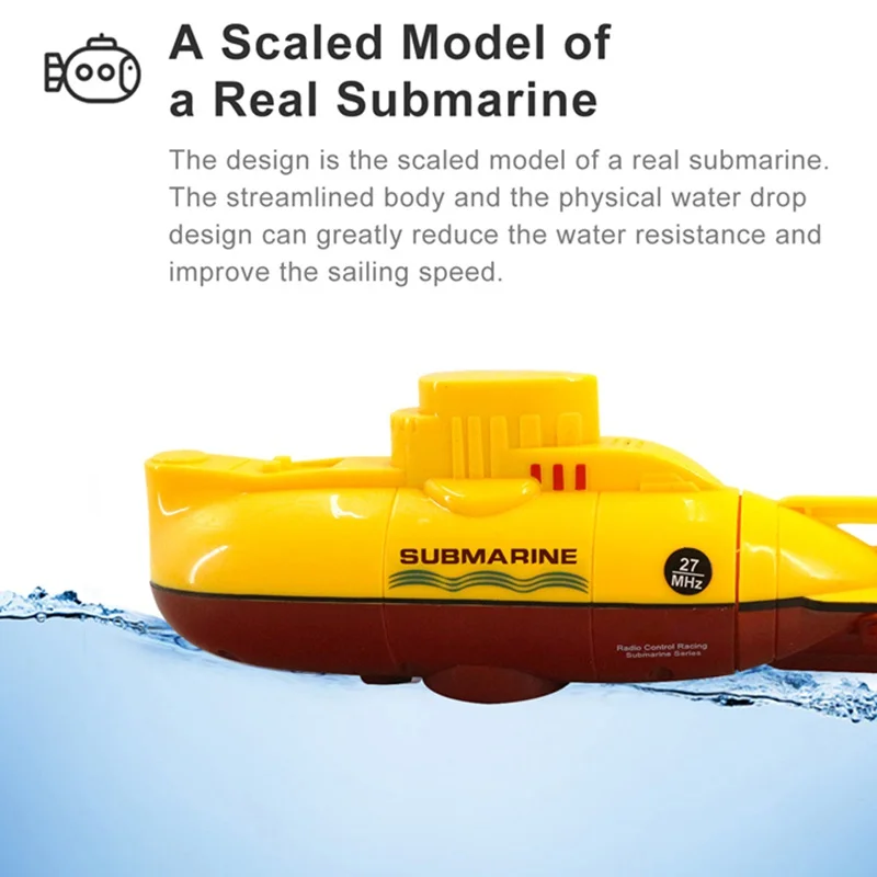 6 Channels RC Submarine Toys Radio Remote Control Boat Bathtub Toys Electric Swim Diving Fish Tank Water Tube Kids Birthday Gift