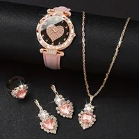 Kegllect 5PCS Women Quartz Watch Set for Gift Heart Shaped Rhinestone Accessories   Mother Her 2