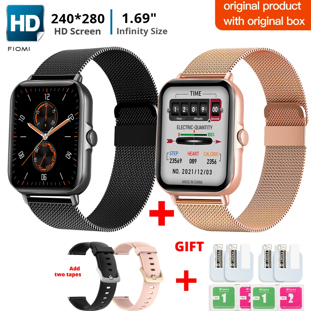 FIOMI L21 Smart Watch HD Bluetooth Call Custom Dial Touch Waterproof Women Men Smartwatch For Android IOS Sports Fitness Tracke 