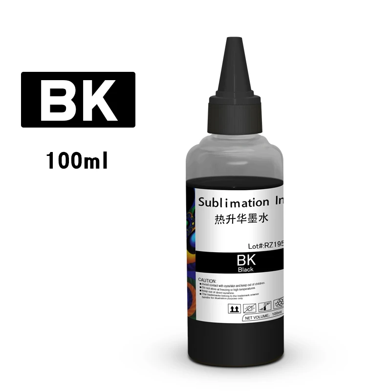 100ml Universal Sublimation Ink Refilled Bottle Heat Press Transfer Ink for All Epson Desktop Printer for T-shirt Cotton Mugs
