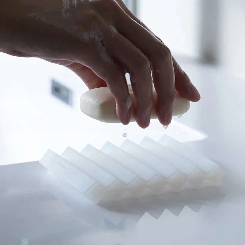 SHIMOYAMA Self-Draining Soap Holder, 2-Pack Silicone Accordion Dish For Bathroom